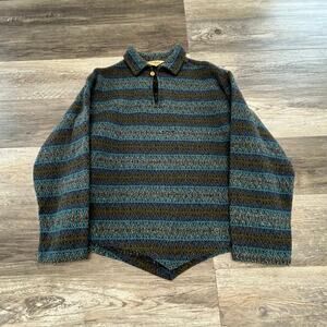 Vintage 60s Cresco Sportswear Gray Blue Mens L Woven Heavy Sweater Wool‎